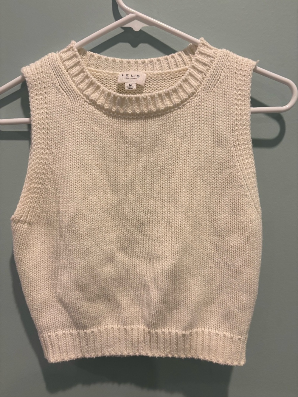 Le Lis Cream Knit Sweater Vest